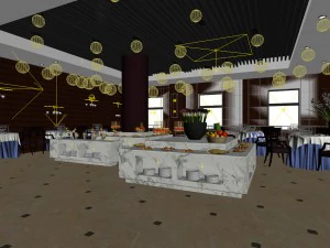 business restaurant - coffee - banquet 218 3D Model