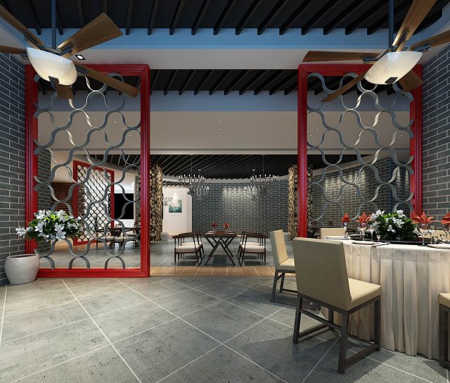 business restaurant - coffee - banquet 219 3D मॉडल .c4d .max .obj .3ds .fbx .stl .blend 