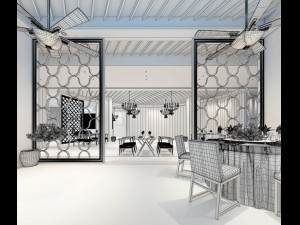 business restaurant - coffee - banquet 219 3D मॉडल