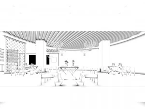 business restaurant - coffee - banquet 220 3D Model