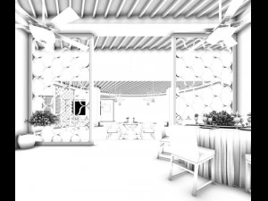 business restaurant - coffee - banquet 220 3D Model