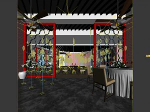 business restaurant - coffee - banquet 220 3D Model