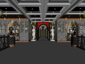 business restaurant - coffee - banquet 222 Model 3D