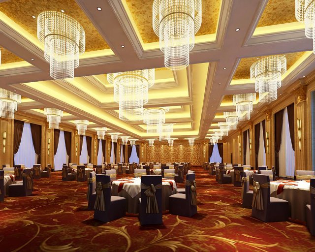 business restaurant - coffee - banquet 223 3D Model .c4d .max .obj .3ds .fbx .stl .blend 