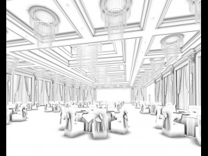 business restaurant - coffee - banquet 223 3D Model