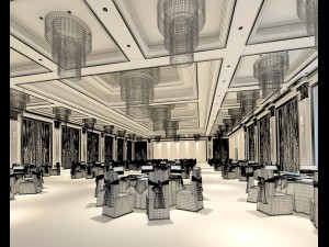 business restaurant - coffee - banquet 223 3D Model