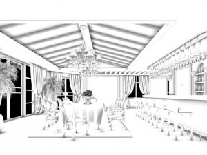 business restaurant - coffee - banquet 224 3D Model