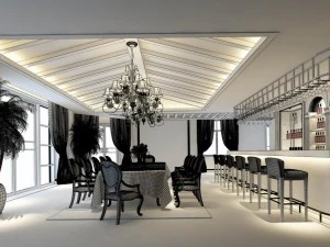 business restaurant - coffee - banquet 224 3D Model