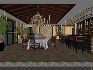 business restaurant - coffee - banquet 224 3D Model