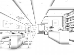 business restaurant - coffee - banquet 225 Model 3D