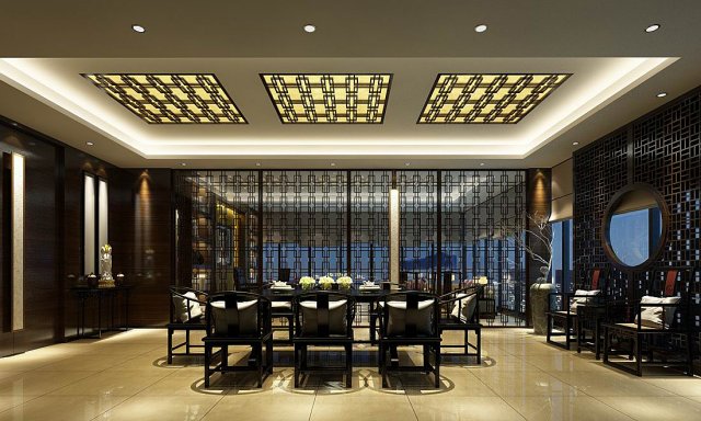 business restaurant - coffee - banquet 227 3D Model .c4d .max .obj .3ds .fbx .stl .blend 