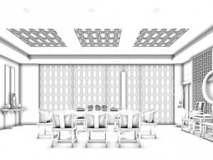 business restaurant - coffee - banquet 227 3D Model