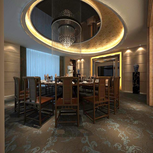 business restaurant - coffee - banquet 228 Modelo 3D .c4d .max .obj .3ds .fbx .stl .blend 