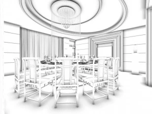 business restaurant - coffee - banquet 228 3D Model