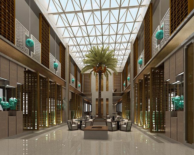 business restaurant - coffee - banquet 230 3D Model .c4d .max .obj .3ds .fbx .stl .blend 