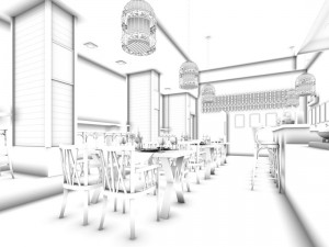 business restaurant - coffee - banquet 231 3D Model