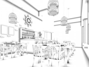 business restaurant - coffee - banquet 231 3D Model
