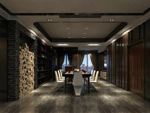 restaurante de negócios - café - banquete 02 Modelo 3D