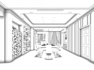business restaurant - coffee - banquet 02 3D Model
