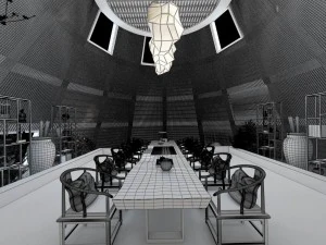 business restaurant - coffee - banquet 03 3D Model