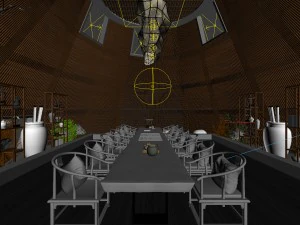 business restaurant - coffee - banquet 03 3D Model