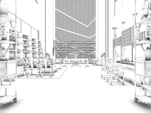 business restaurant - coffee - banquet 05 3D Model