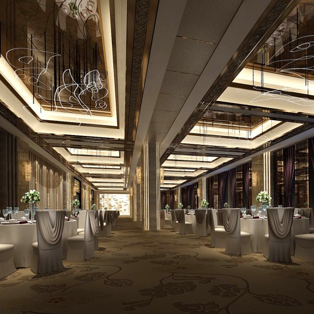 business restaurant - coffee - banquet 14 Modelo 3D .c4d .max .obj .3ds .fbx .stl .blend 