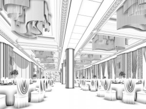business restaurant - coffee - banquet 14 Modelo 3D