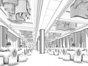 business restaurant - coffee - banquet 14 3D Model