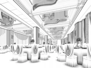 business restaurant - coffee - banquet 14 3D Model