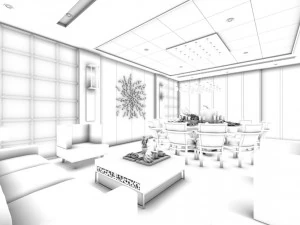 living room space - modern style - 9413 3D Model