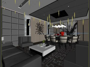 living room space - modern style - 9413 3D Model