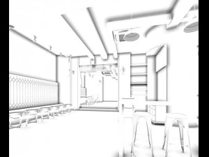 Gesch&auml;ft &ndash; Lebensmittel und Getr&auml;nke 7-0152 3D Modell