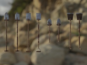 medieval shovel collection Modelo 3D