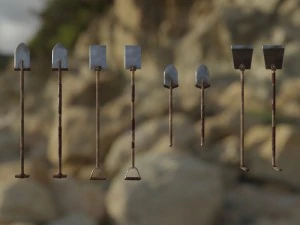 medieval shovel collection 3D Model