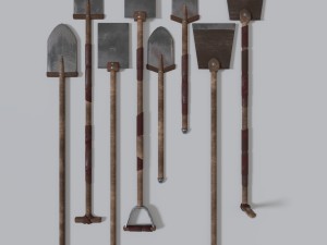 medieval shovel collection 3D-Modell