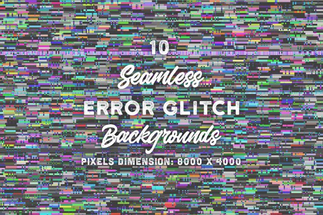 10 seamless error glitch backgrounds CG Текстури .c4d .max .obj .3ds .fbx .stl .blend 