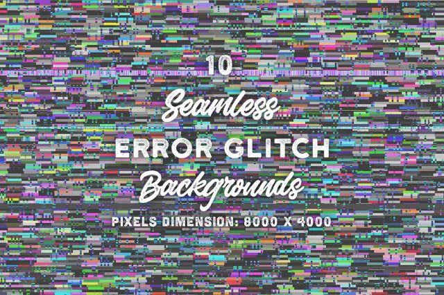 10 seamless error glitch backgrounds CG Textures .c4d .max .obj .3ds .fbx .stl .blend 
