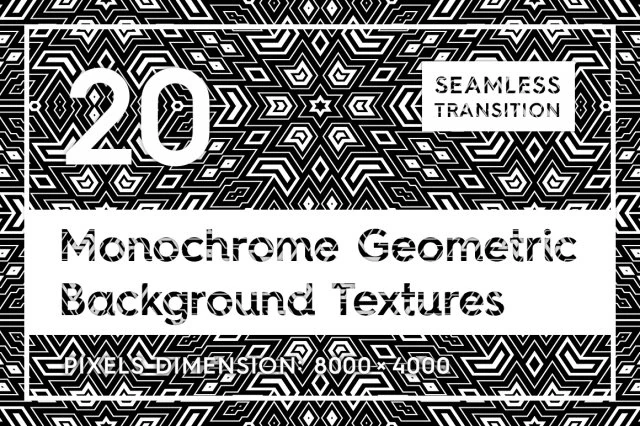 20 monochrome geometric backgrounds CG Textures .c4d .max .obj .3ds .fbx .stl .blend