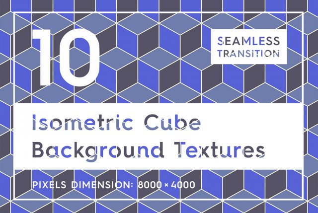 10 seamless isometric 3d cubes background textures CG 纹理 .c4d .max .obj .3ds .fbx .stl .blend 