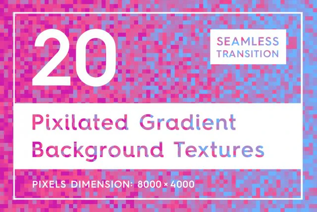 20 pixilated gradient backgrounds CG Textures .c4d .max .obj .3ds .fbx .stl .blend