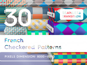30 French Checkered Patterns CG Textures