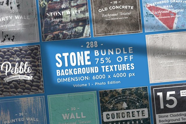 Pacote de texturas de fundo de pedra Vol1 - edi&ccedil;&atilde;o de fotos Texturas CG .c4d .max .obj .3ds .fbx .stl .blend 