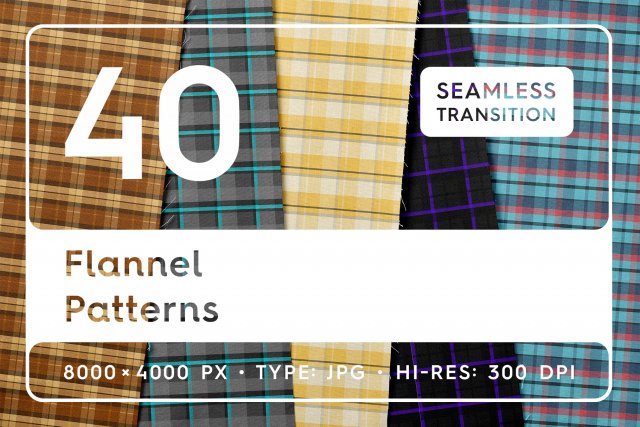 40 Flannel Patterns CG Текстури .c4d .max .obj .3ds .fbx .stl .blend 