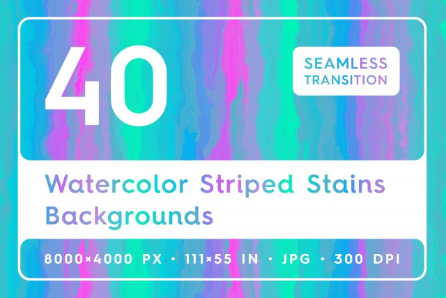 40 Watercolor Striped Stains Backgrounds CG Textures .c4d .max .obj .3ds .fbx .stl .blend 