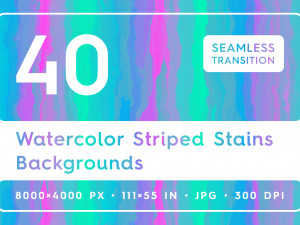40 Watercolor Striped Stains Backgrounds CG Textures