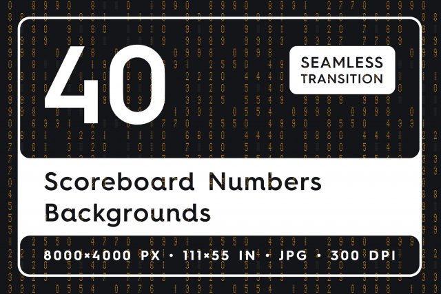 40 Scoreboard Numbers Backgrounds CG 纹理 .c4d .max .obj .3ds .fbx .stl .blend 
