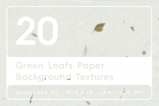 20 Green Leafs Paper Textures CG テクスチャ .c4d .max .obj .3ds .fbx .stl .blend 