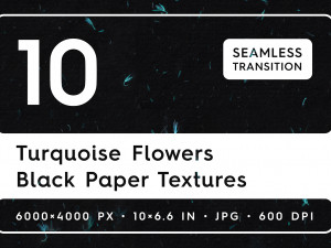 10 Turquoise Flowers Black Paper Textures CG Textures