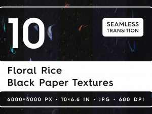 10 Floral Black Rice Paper Textures CG Textures